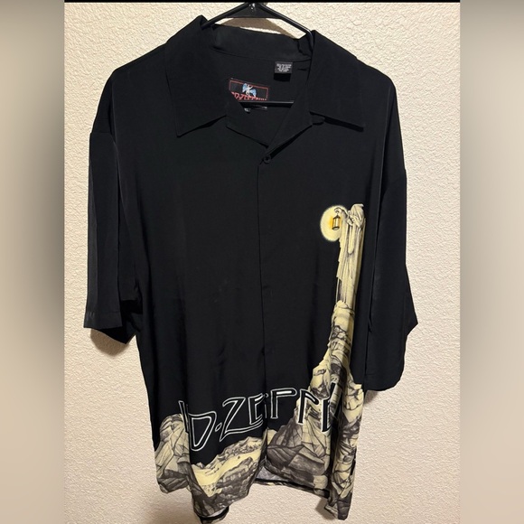 Black Led Zeppelin by Dragonfly Casual Button Down Shirt - Picture 4 of 5